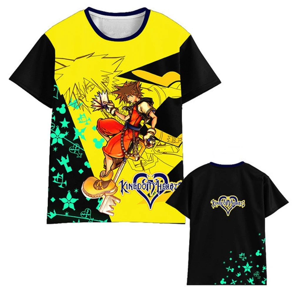 Hot Game Kingdom Hearts 3d Printed T-shirt Fashion Short sleeve Cosplay Street Style Tops Men Women Kids T shirt Size (100-6XL)