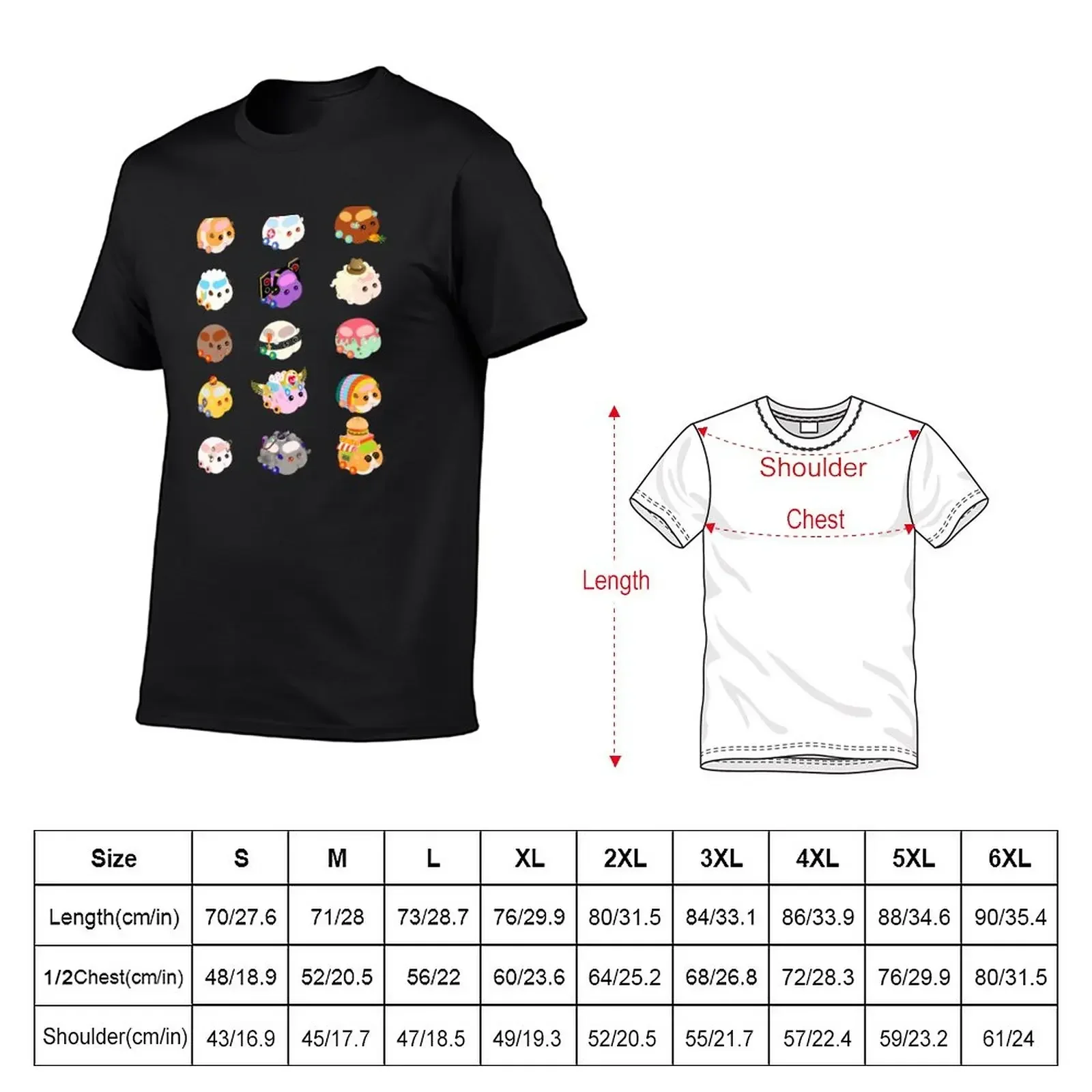 Pui Pui Molcar Assorted Characters - Pink T-Shirt anime cute clothes quick drying customs t shirts for men