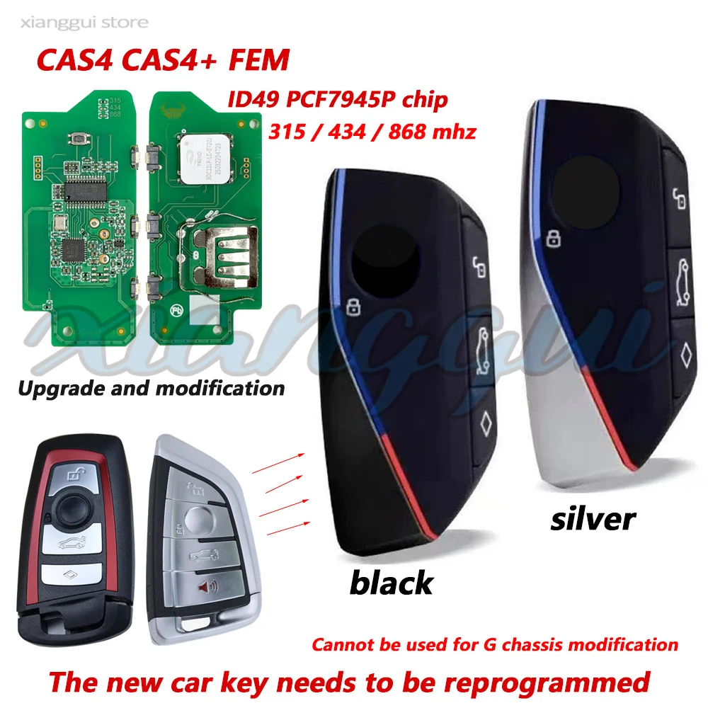 Upgrade Car Remote Key for BMW 1 3 5 6 7 X1 X2 X3 X5 X6 X7 GT F Series 315/433/868MHz ID49 PCF7945P Chip CAS4 CAS4+ FEM