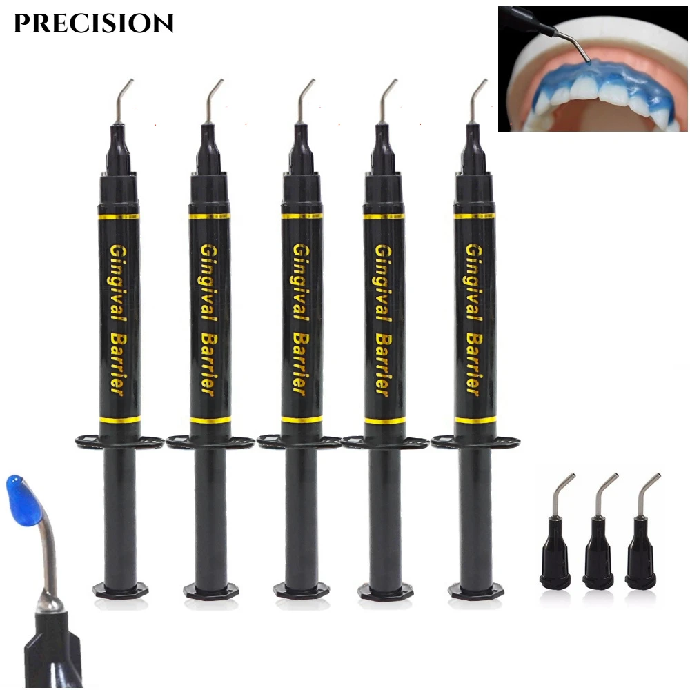 5Pcs 1.5ML Teeth Whitening Gingival Barrier /Dental Gum Dam Teeth Whitening Gum Protector Gel Protector Beauty Tooth Consumables