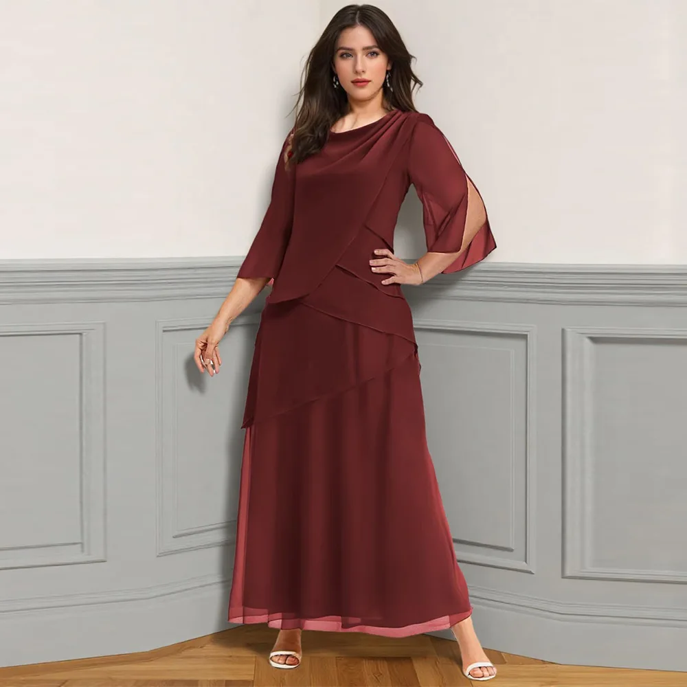

Customized Exquisite Mother of The Bride Dresses for Wedding Formal Party Dresses Ankle Length Chiffon Women's Prom Dress 2025