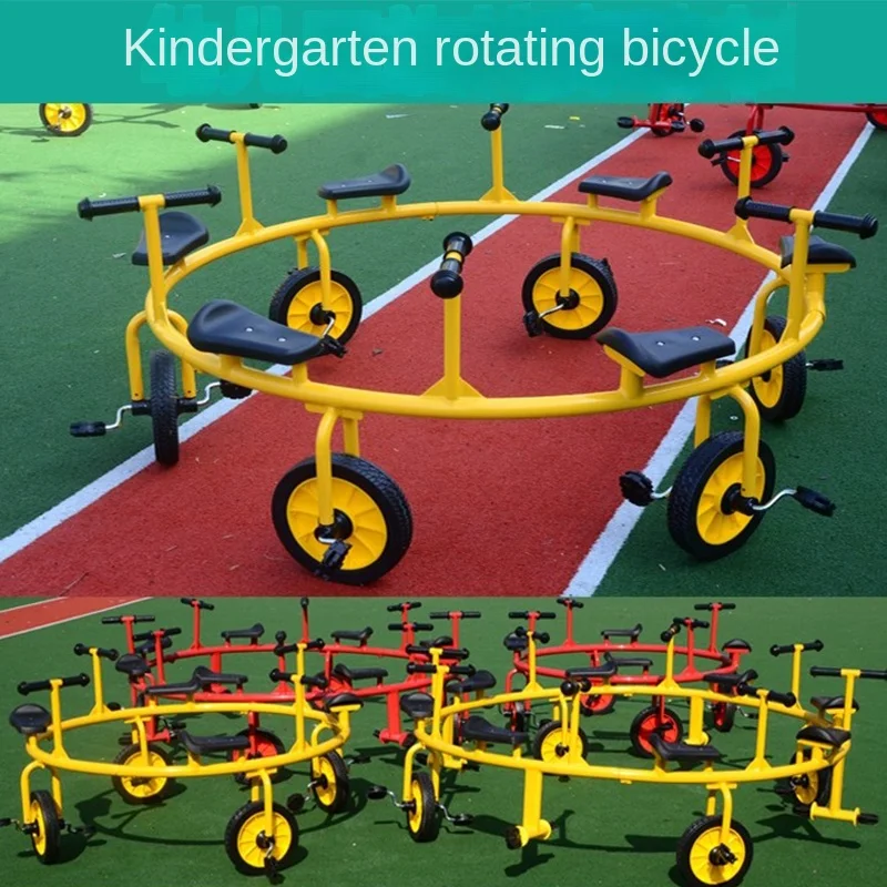 Kindergarten Multi-Person Rotating Bicycle Children's Group Joint Car Outdoor Transfer Car