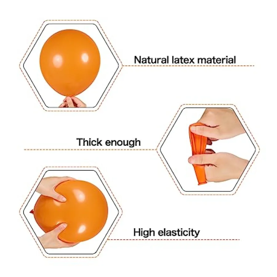 Zestaw girlandy z balonów w kolorze pomarańczowo-czarnym, 123 szt., balony z konfetti w kolorze pomarańczowo-czarnym, metaliczne, na urodziny, rocznicę, Nowy Rok, baby shower