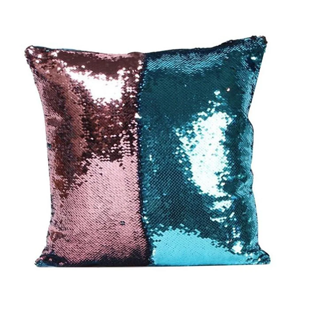 

Shimmer Sequin Throw Pillow Cover 40Cm Square Glitter Cushion Case Zipper Home Sofa Car Party Decor Glitter Pillow Covers