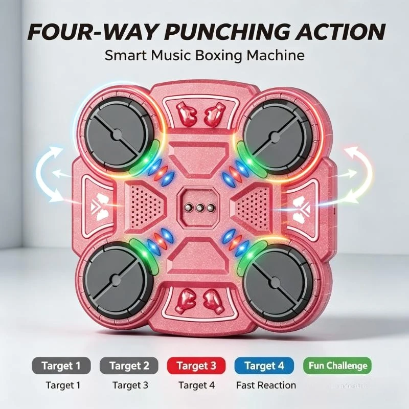 Indoor Rhythm Practice Punch Pad Smart Music Electronic Boxing Wall Target For Kids Multi‑Player Family Game Gathering