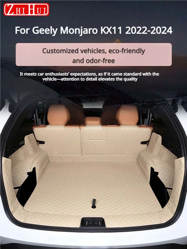 For Geely Monjaro KX11 2022 2024 Car Styling Full Coverage Trunk Mat Cargo Liner Interior Waterproof Durable Pro Car Accessories