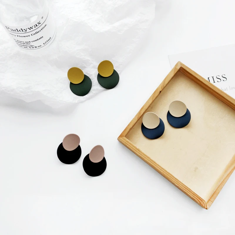 Geometrical irregular earrings elegant Circular earrings and collars Temperament is contracted earrings earrings female