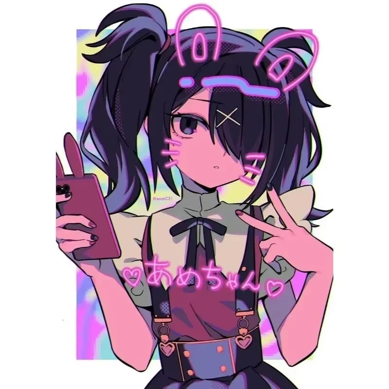 الحلو لطيف أنيمي فتاة قماش جدار الفن المحتاجة فتاة جرعة زائدة لعبة المشارك الكرتون اللوحة يطبع لغرفة المعيشة ديكور #5