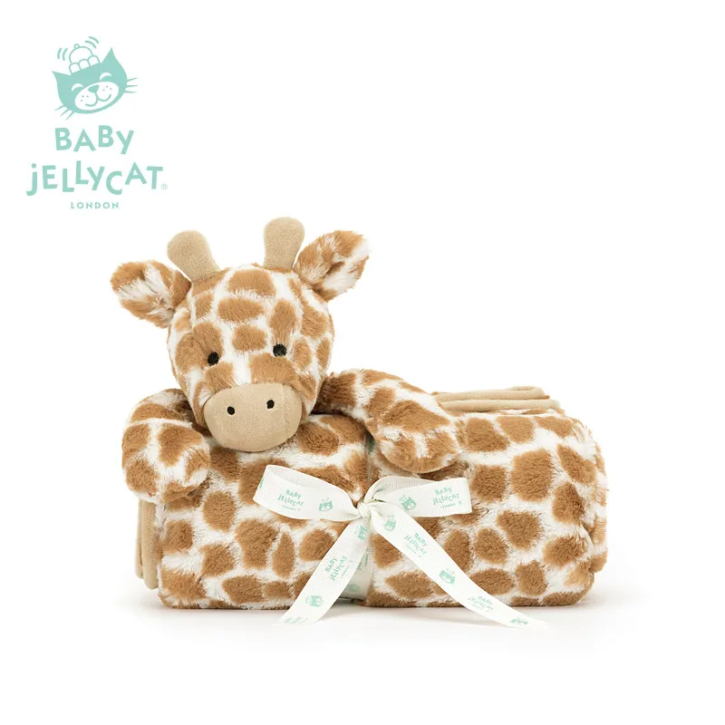 

Оригинальное британское одеяло Jellycat Bashful Giraffe, супермягкое, успокаивающее одеяло-компаньон для новорожденных, подарок для младенцев