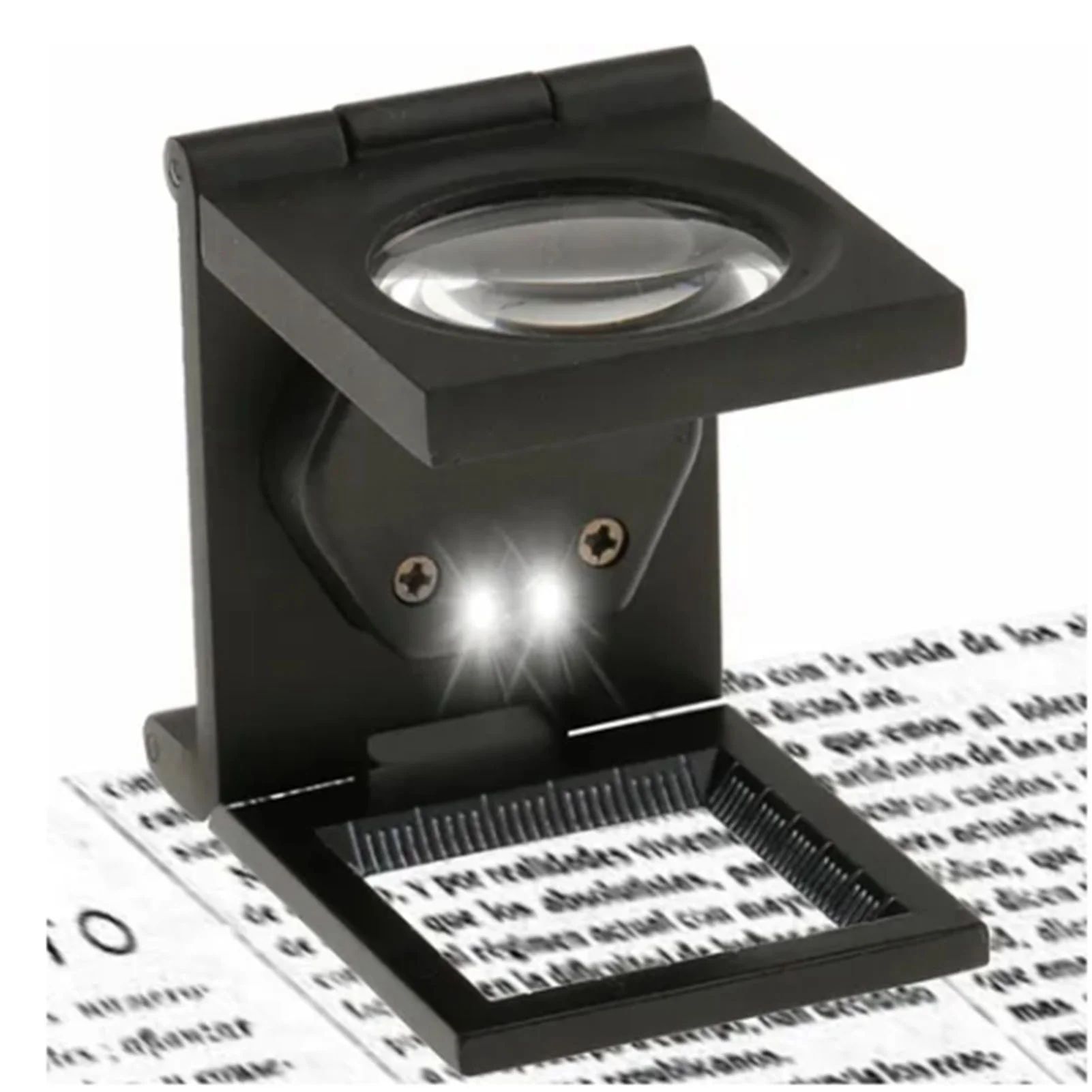 E5 Magnifying Glass 10X High Strength Folding Loupe Magnifier with Scale Lighting Mirror of Cloth Textile Antique identification