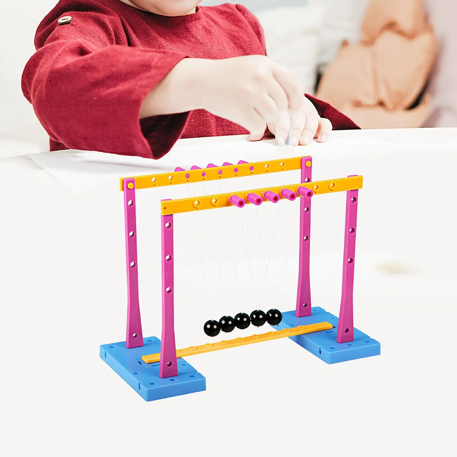 Square Newton Balls Energy Conservation Funny Physical Model Force Transfer Balance Balls Desk Decorations Newton Pendulum Balls view 4