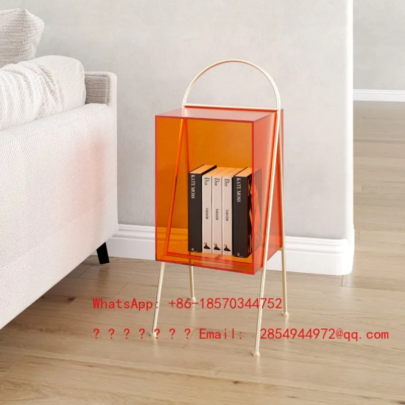 Creative Acrylic Magazine Rack, Simple Floor-to-ceiling Small Storage Rack