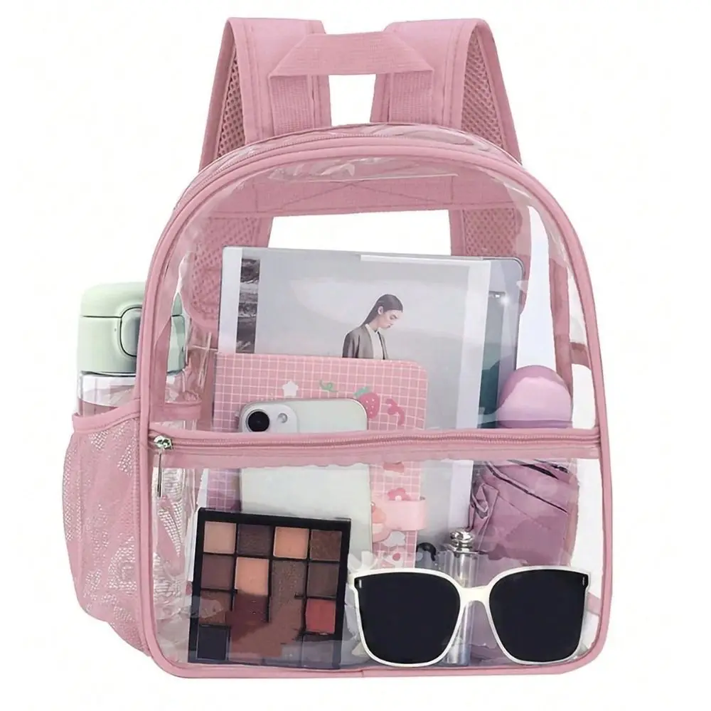 

PVC Clear Backpack with Adjustable Straps Casual Visible Knapsack Large Capacity Waterproof School Storage Backbags Beach