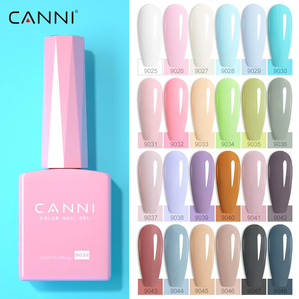 

9 мл CANNI TPO/Hema Free полуперманентный гель-лак для ногтей с полным покрытием Цветной гель-лак Длительное закаленное верхнее покрытие с бриллиантами