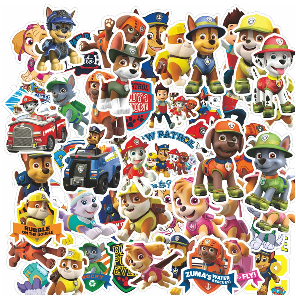 10/30/50PCS Cute Cartoon PAW Patrol Stickers for Kids Ryder Marshall Decals DIY Laptop Phone Skateboard Waterproof Sticker Toys