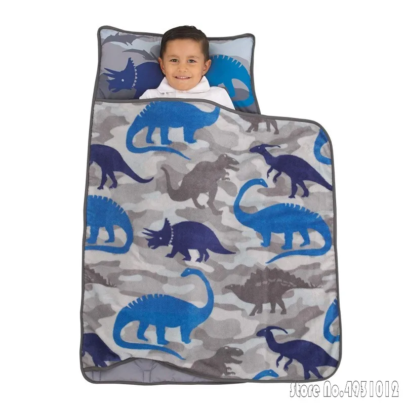 

Anime Cute Dinosaur Shark Toddler Baby Nap Mat Pillow All-in-one Travel Boys Sleeping Blanket Gift 1-7 Years