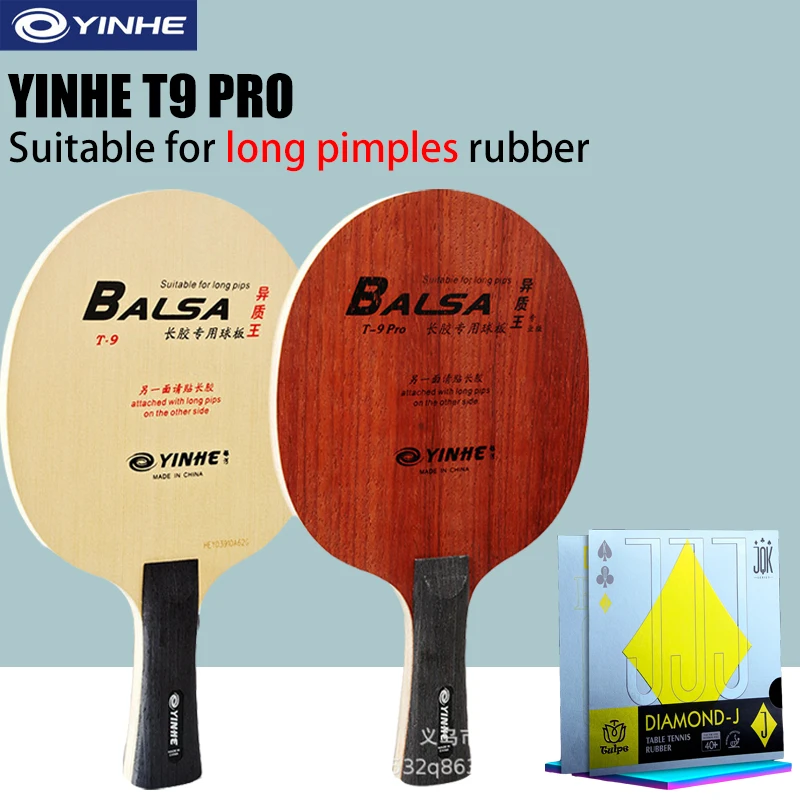 YINHE T9 Pro Long Pimples Rubber Special Table Tennis Blade Professional Cork and Carbon Fiber 6-Ply Racket Ping Pong Bat Paddle