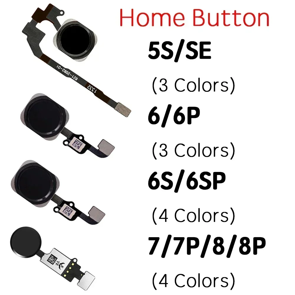 Home Button Flex for IPhone 5s 6 6P 6s 7 7P 8 Plus Menu Homebutton Main Key Flex Cable Replacement