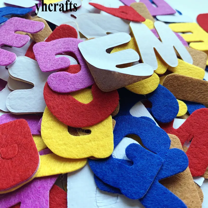 150PCS/LOT.A-Z fabric stickers,Alphabet Letter felt sticker Teach your own Color English self learning Kindergarten crafts OEM