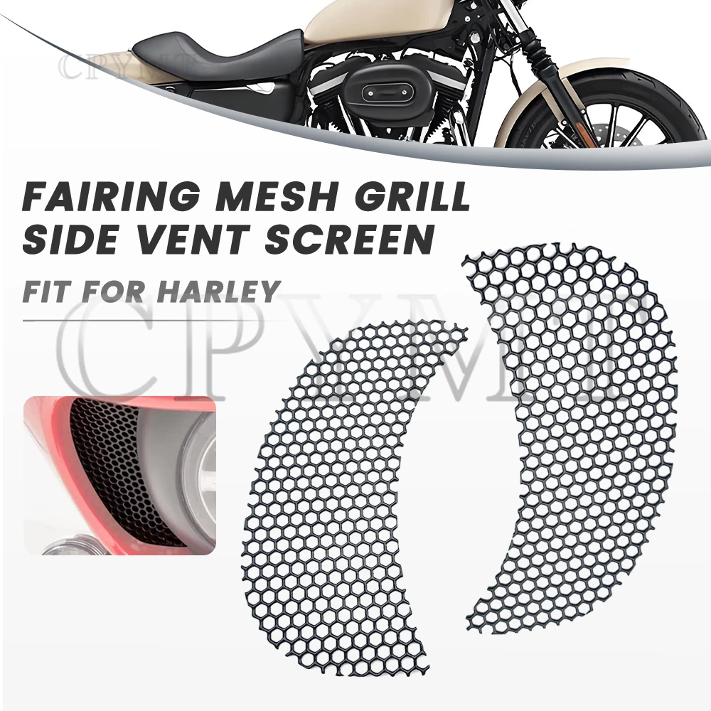 Motorcycle Fairing Mesh Grill Side Vent Screen fit for Harley Road Glide  FLTRX Special FLTRXS Glide Ultra FLTRU FLTRUSE 15-up