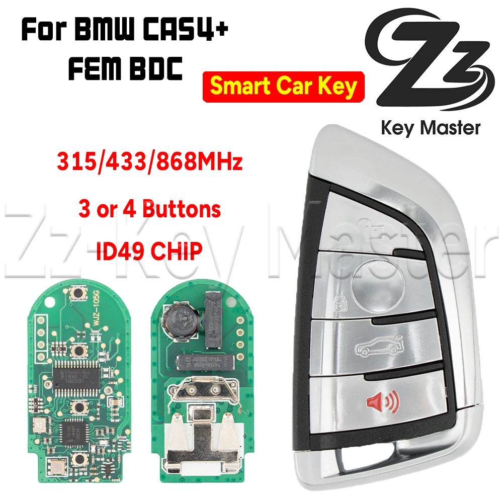 

Zz Key Master Smart Card Key BMW F System 315/433/868MHz ID49 For BMW 1 2 3 4 5 6 7 Series X1 X3 X5 X6 CAS4+ FEM BDC F Syst.