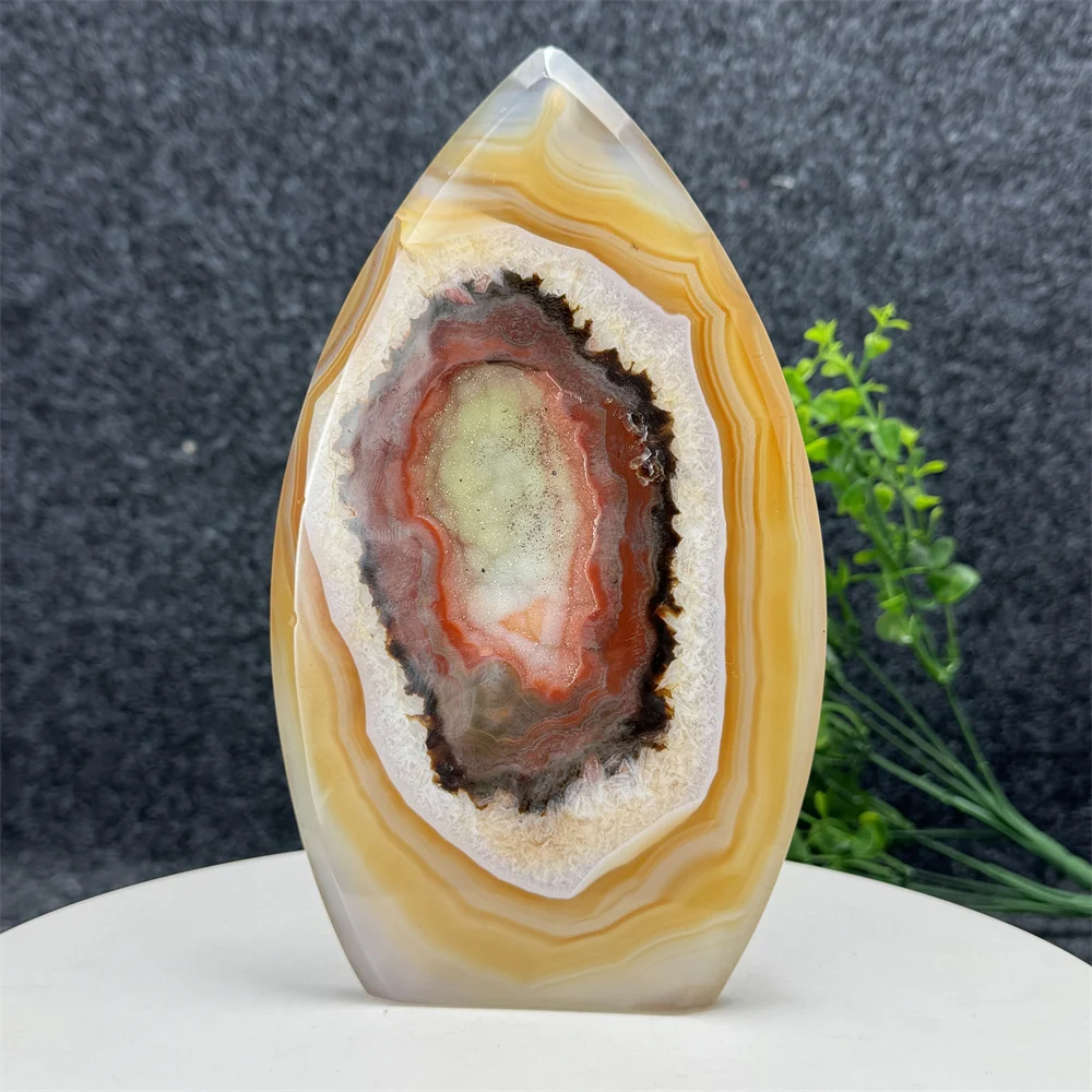 

Natural Red Onyx Geode Free Form Flame Torch Reiki Healing Crystal Tower Meditation Witchcraft Garden Office Home Decor Gift