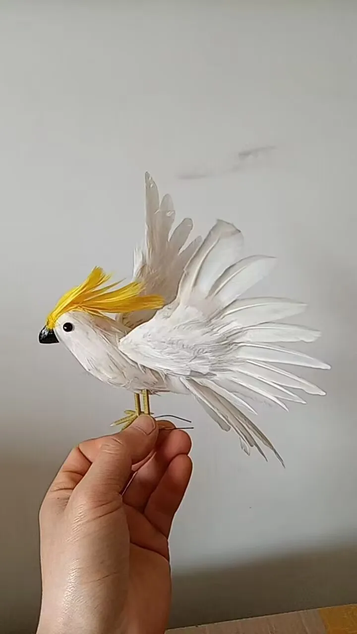 small cute simulation white parrot model foam&feather wings parrot bird gift about 20x30cm d0559