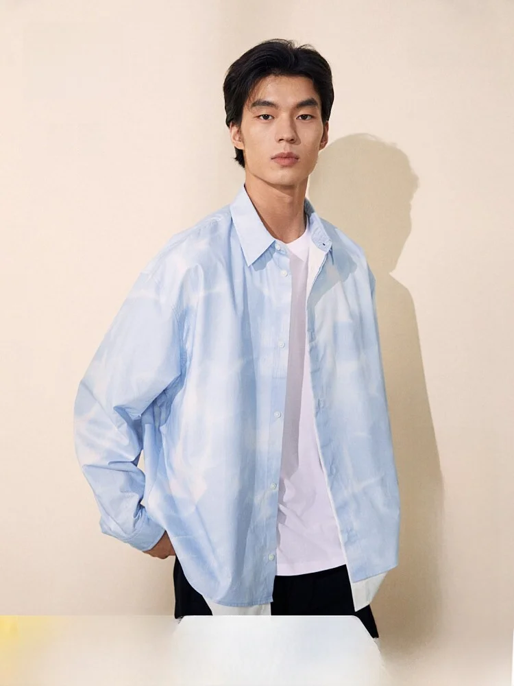 

H&M Men's Casual Comfortable Loose Fit Double Layer Fashionable Shirt Long Sleeve Cotton 100% Other Occasions 2024 Autumn