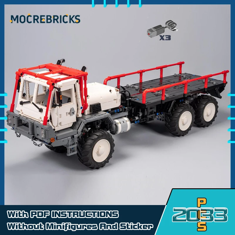 City Series MOC-136390 6x6 Engineering Truck With Motor Model Building Blocks Ultimate Collection Bricks Toys Kid Puzzle Gifts