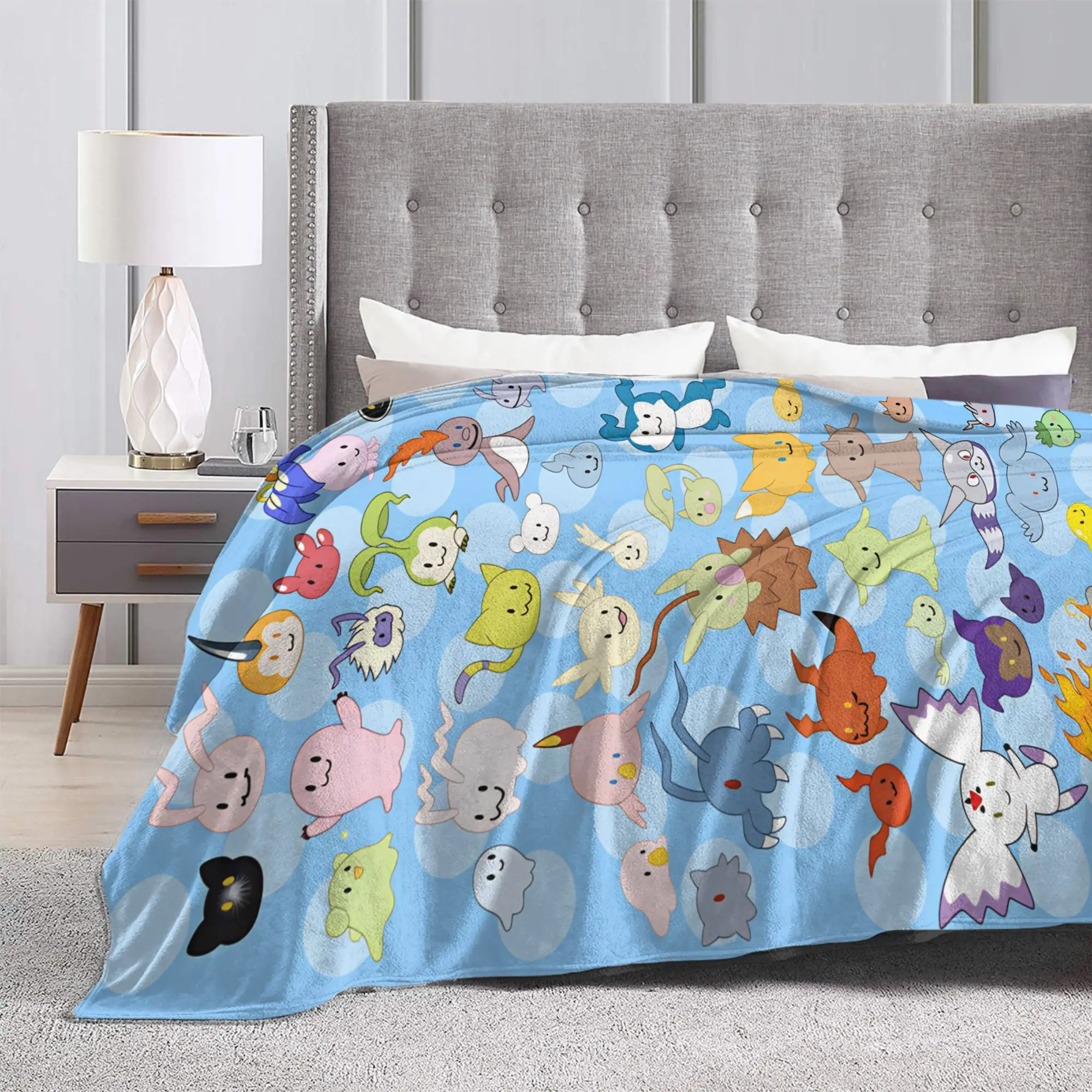Warm Soft BlanketsStudents Camping Digimon Orange Team Art Throw Blanket  Flannel Bedspread For Couch Bed Novelty Sofa Bed Cover