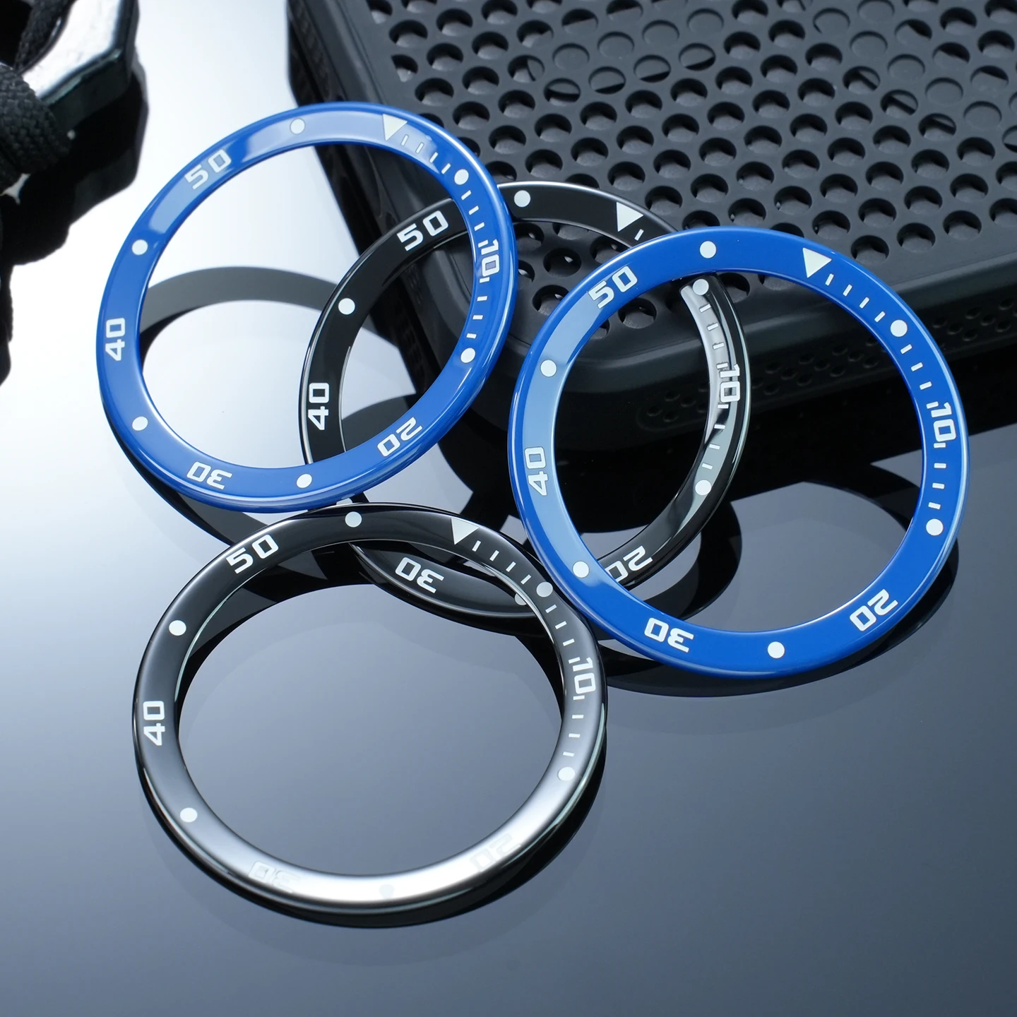 Waterproof Digital Bezel For Cartier Calibre W7100055 W7100056 WSCA0011 Black Blue Ceramic Scale Ring Watch Outer Ring 41mm