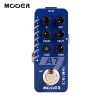 MOOER A7 Ambiance Guitar Reverb Effect Pedal Built-in 7 Reverb Effects Infinite Trail Function Buffer Bypass or True Bypass