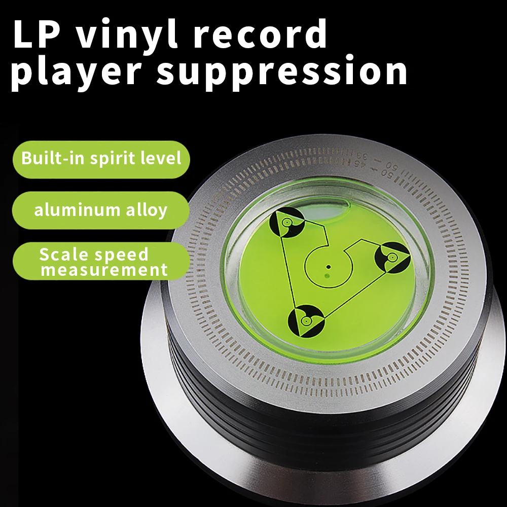 Universal 50Hz LP Vinyl Record Player Disc Turntable Stabilizer with Level Aluminum Alloy Weight Clamp Music Player