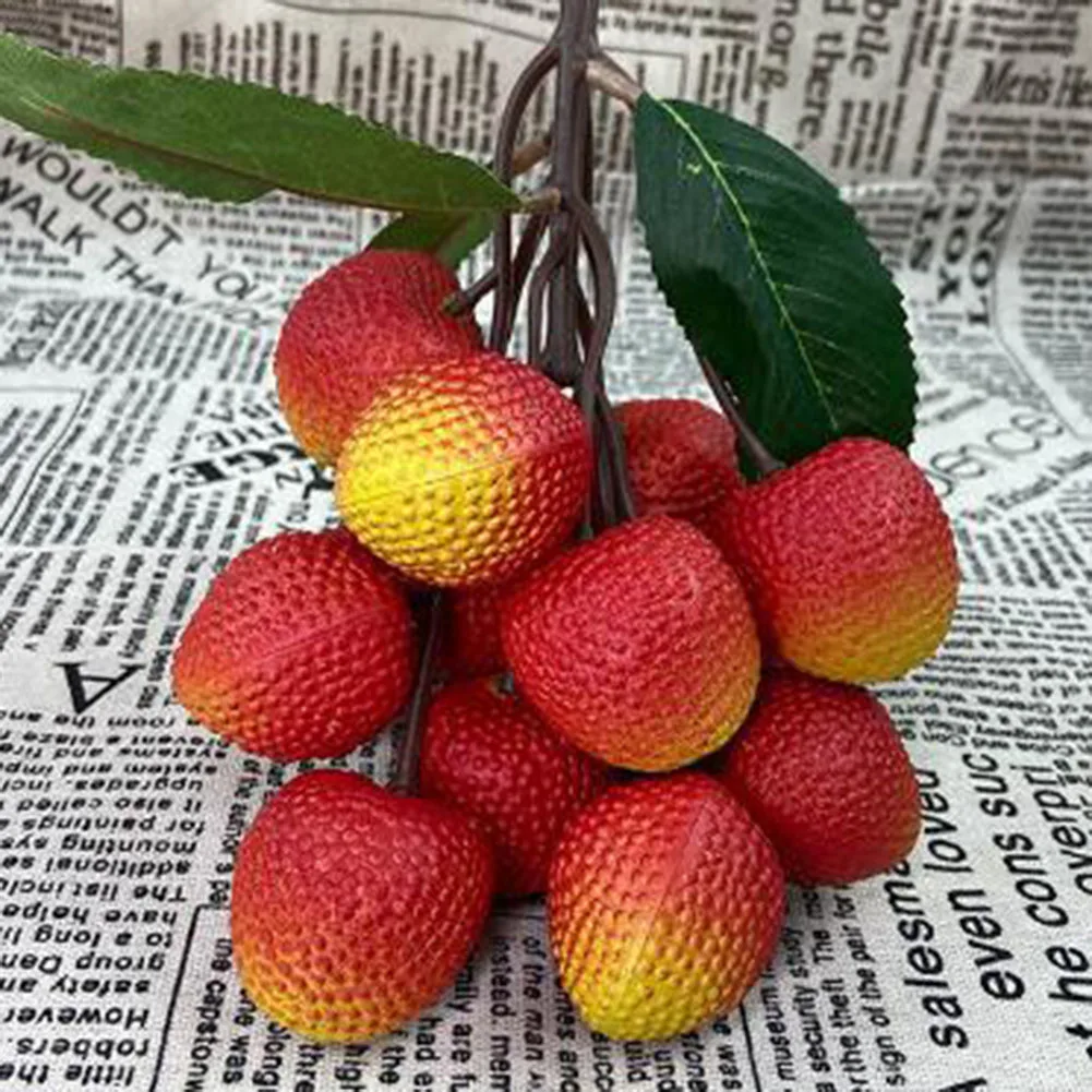 1pc Fake Fruit Longan Artificial Lychee Blueberry Cherries Home Decorations Plastic Foam Fake Fruit Window Display Ornaments