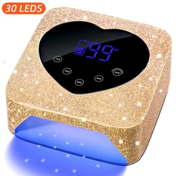 Rechargeable UV LED Nail Lamp 30LEDS Gel Polish Drying Lamp With Automatic Sensing 5 Timer Professional Nail Dryer Manicure Tool