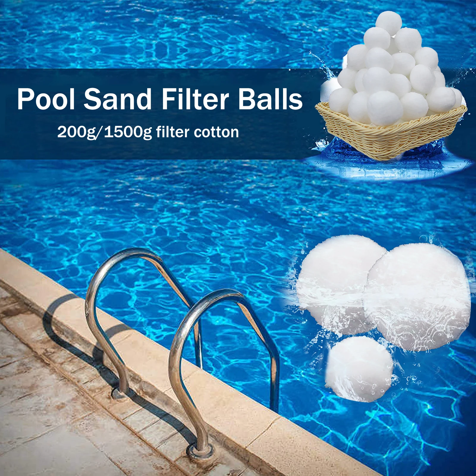 200-1500g Swimming Pools Filter Balls Portable Wet Dry Cotton Canister Clean Fish Tank Filter Material Water Purification Fiber