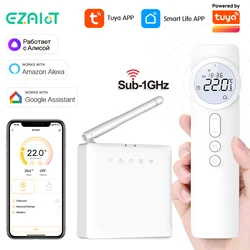 Smart Wireless RF433 termostato Tuya WiFi regolatore di temperatura remoto per riscaldamento ad acqua attuatore caldaia a Gas Alexa Google Home