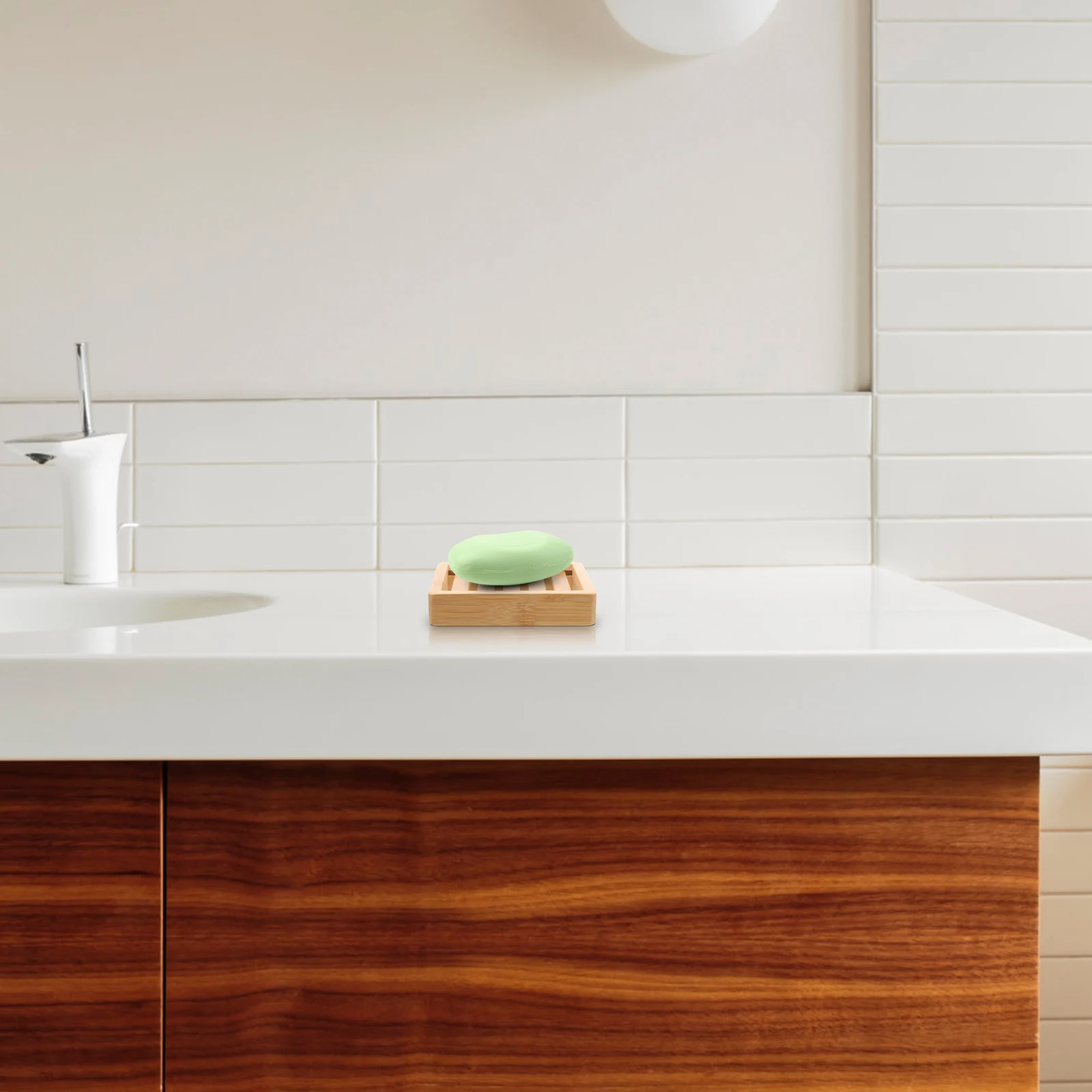 

Bamboo and Wood Soap Holder Shower Dish Sponge for Sink Kitchen Tray Drainer Dad