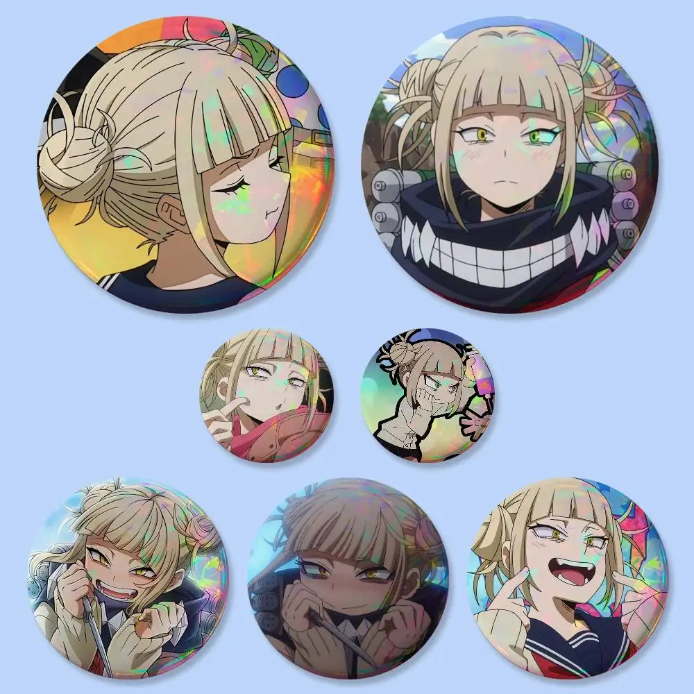 1pc Cartoon Character Himiko Toga Badges 25 32 44 58 75 mm Round Cosplay Pin Bag Decor Fans Collect Friends Gifts Brooch Souveni