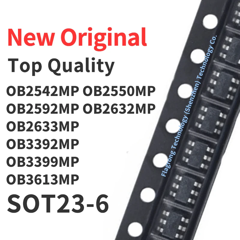 Original Chip IC, Novo, 10 peças, OB2542MP, OB2550MP, OB2592MP, OB2632MP, OB2633MP, OB3392MP, OB3399MP, OB3613MP, SOT23-6