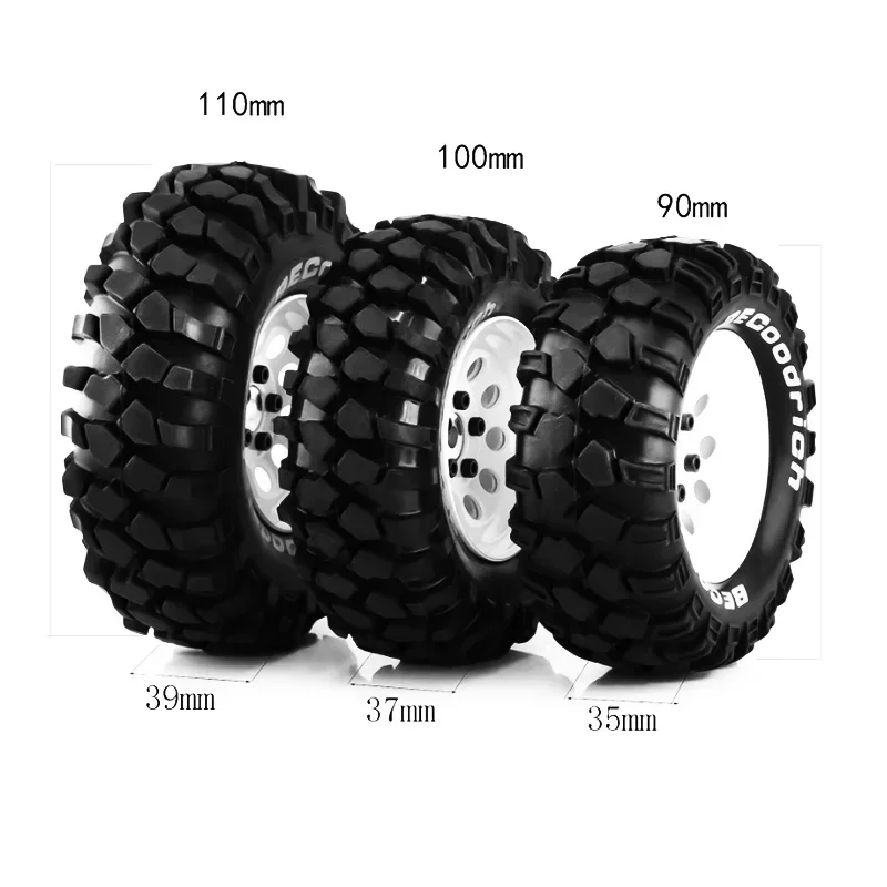 

RS RC 1.9 Rubber Tires Beadlock Wheels Rims for 1/10 RC Crawler Car Trxs TRX4 Axial SCX10 90046 90047 MST HSP Redcat Gen8