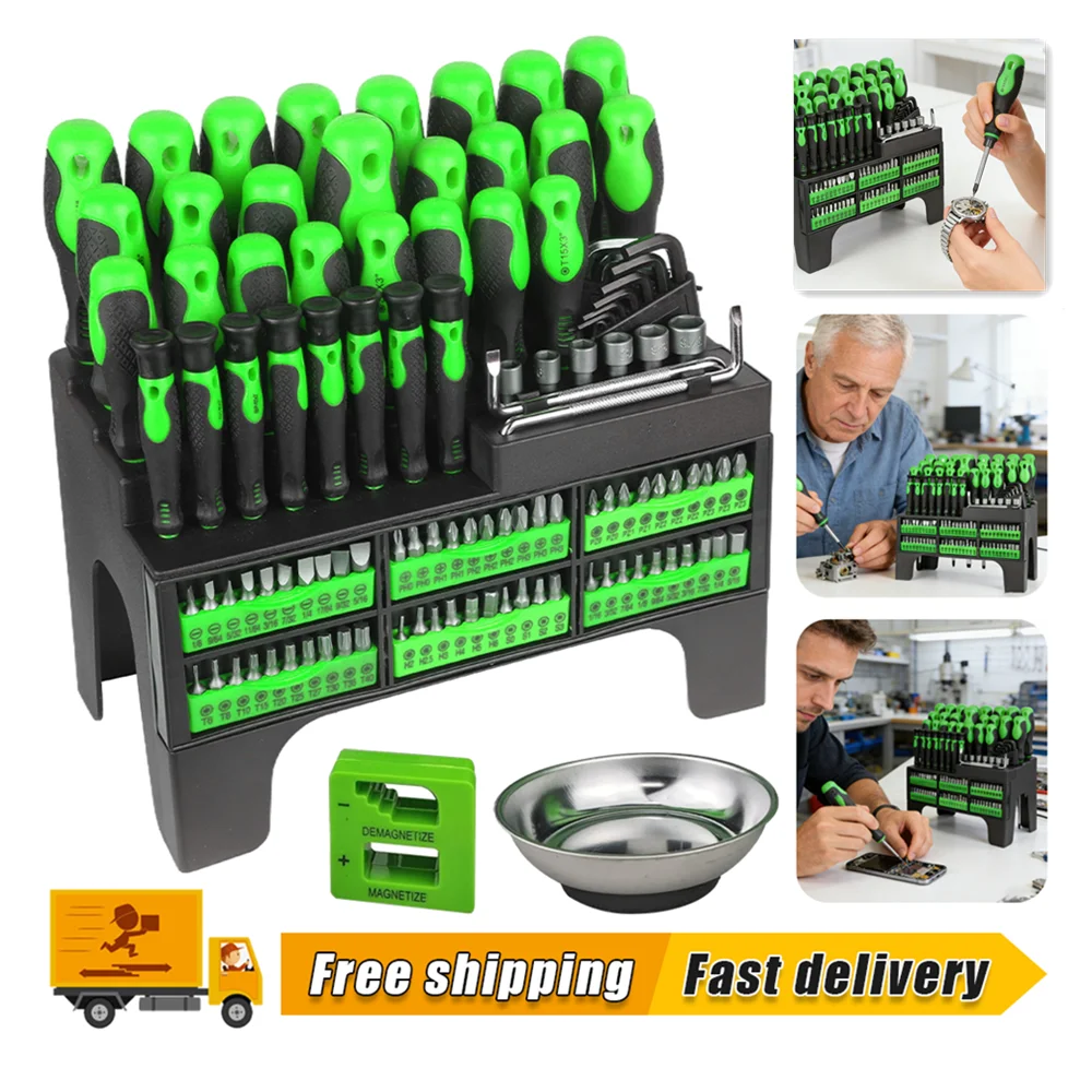 118-teiliges Magnetisches Schraubendreher-Bit-Set Manuelles Handwerkzeug-Kit mit Aufbewahrungsbox Professionelles Multi-Bit-Werkzeugset für Autoreparatur