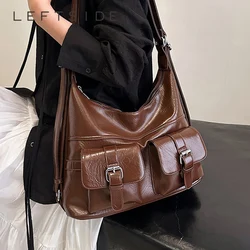 Duże podwójne torby na ramię dla kobiet 2024 koreańska moda Vintage nowy Trend designerska torba Crossbody torebki i portmonetki