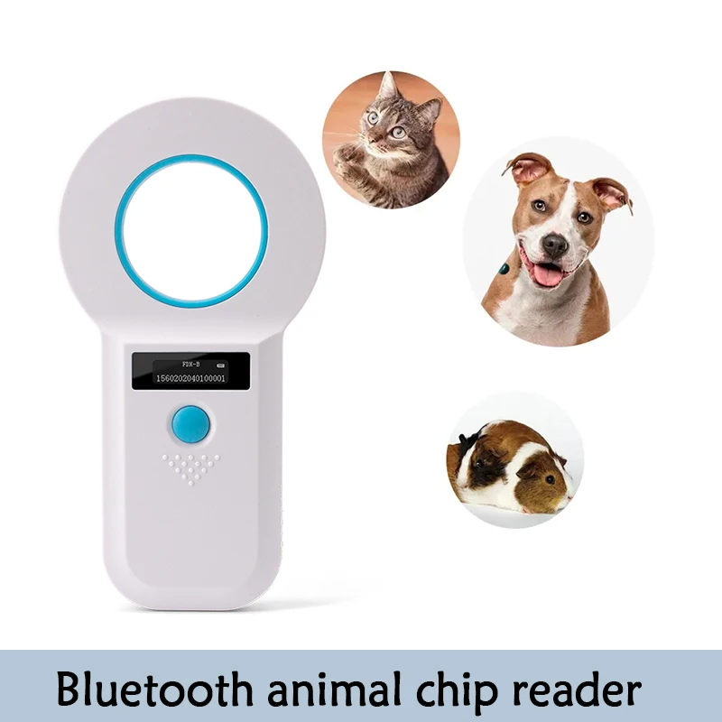 

Bluetooth animal chip scanner 134.2Khz Smart Chip Handheld ID Scanner ISO11784/5 FDX-B/A Glass Tube Cat Dog Tag Transponder