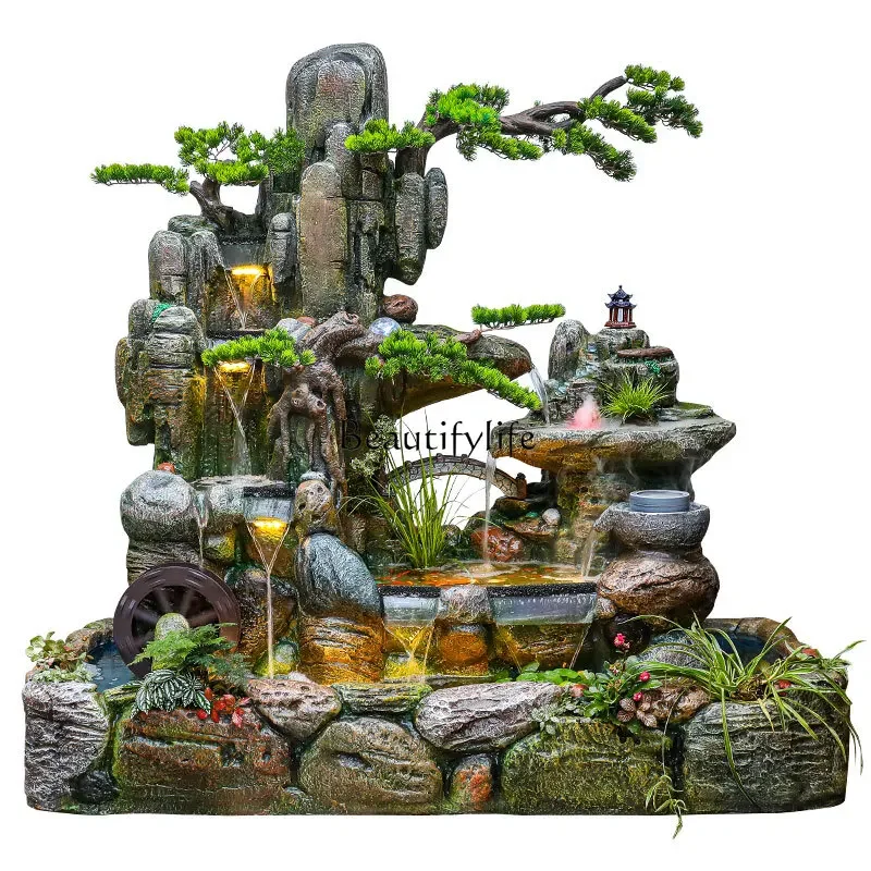 

LXLarge floor-to-ceiling rockery flowing fountain ornament decoration courtyard opening gift landscaping
