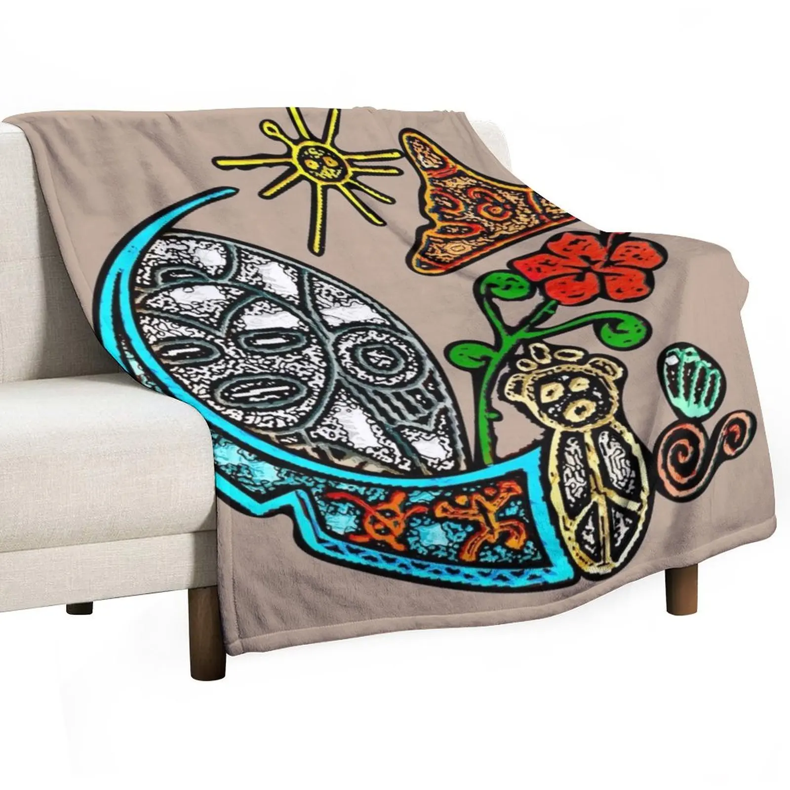 

Atabey Goddess Taino Symbols Puerto Rico Throw Blanket bed plaid decorative Travel Decorative Sofas Blankets
