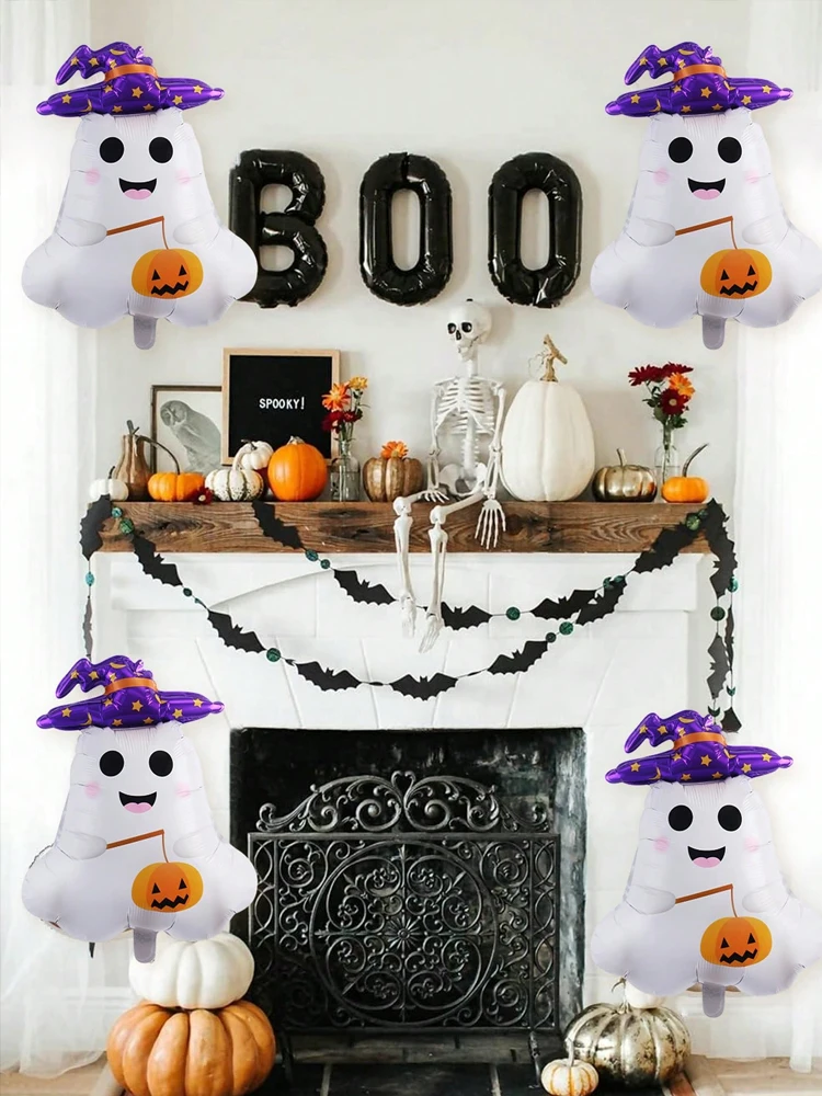 1pc Halloween Ghost Balloon Pumpkin Halloween Theme Party Balloon Ghost Theme Birthday Haunted House Room Decoration