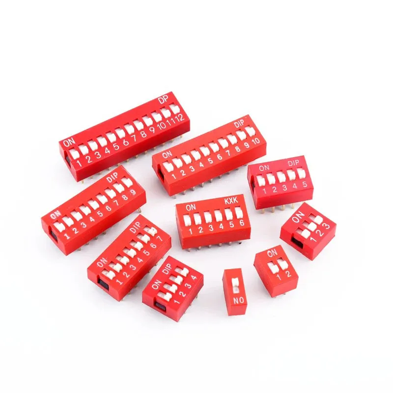 5PCS Slide Type Switch Module 1 2 3 4 5 6 7 8 10PIN /1.27/2.54mm Position Way DIP/SMD Pitch Toggle Switch Blue Snap Switch Dial