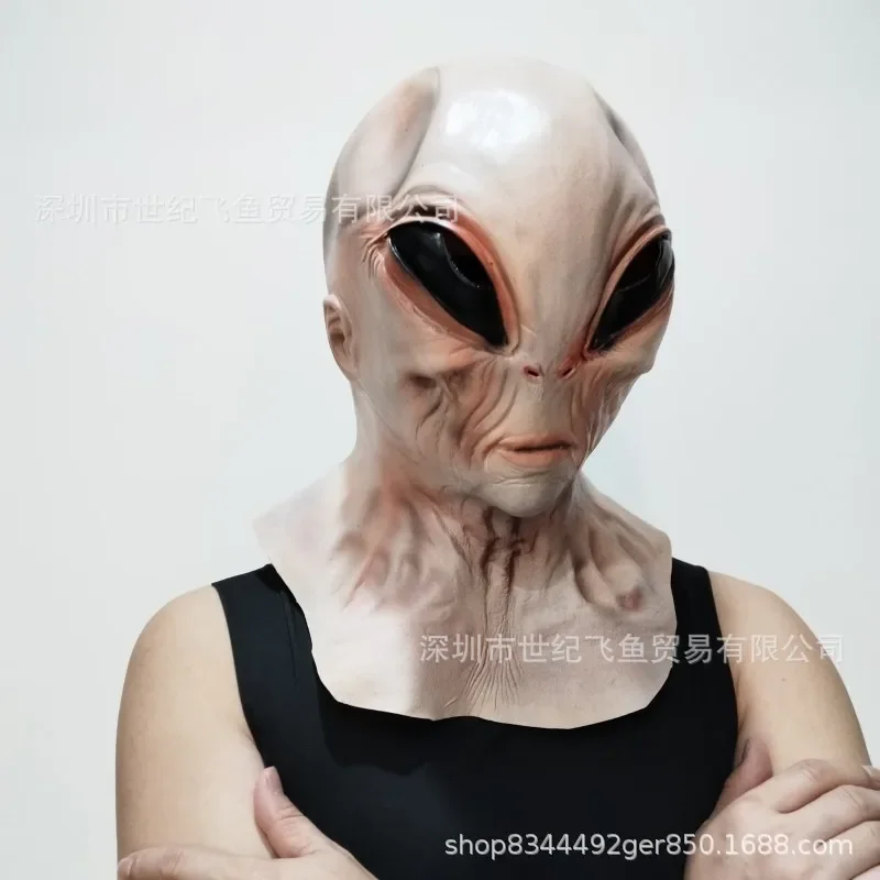 2025 قناع فضائي كامل الوجه للهالوين UFO غطاء رعب أزياء وإكسسوارات مخيفة 2025 #6