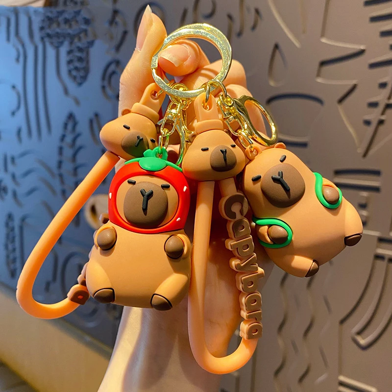 

Creative Cute Capybara Keychains for Car Keys Anime Accessories Key Chain New Keyring Doll Keyring Charm Holiday Gifts Jewelry